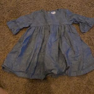 Super cute denim with silver glitter dress